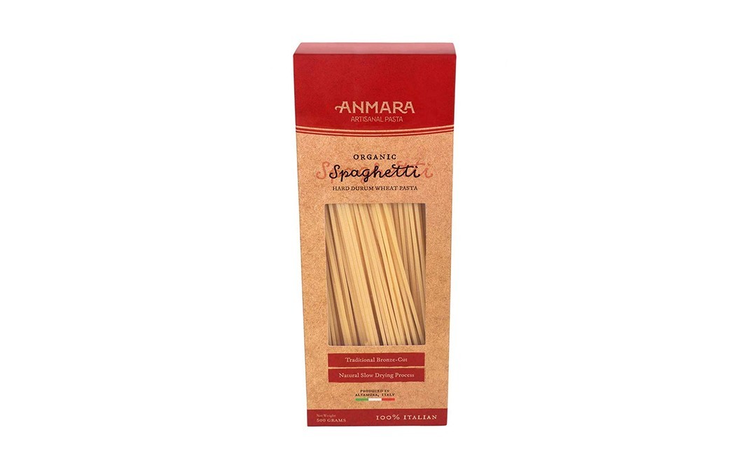 Anmara Artisanal Pasta Organic Spaghetti Hard Durum Wheat Pasta   Box  500 grams